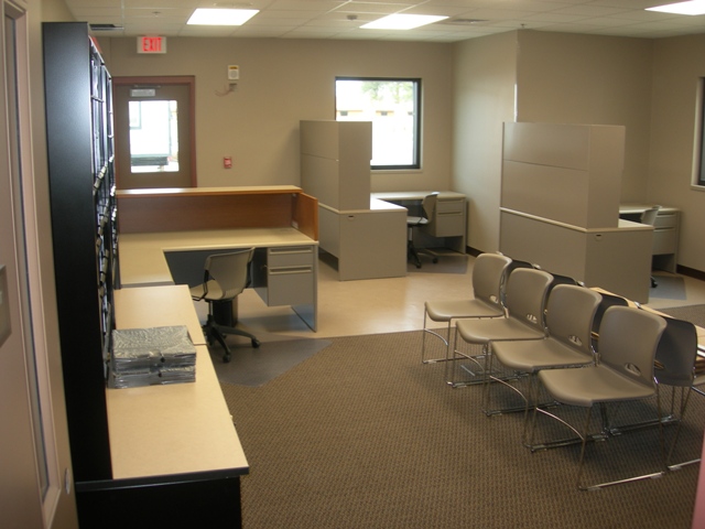 interior photo of waiting area at Alpena CRTC Vehicle Maintenance Facility