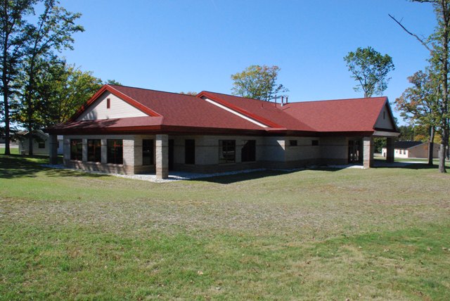 exterior photo of Camp Grayling Dining Hall