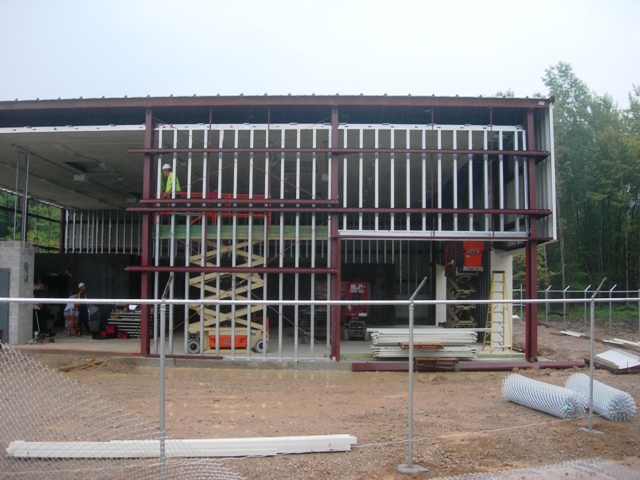 picture of metal framing for wall construction at Ohio National Guard Base