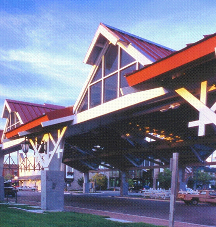 picture of Pavilion on Court Street in Gaylord Michigan - an open air structure used for community gatherings and special events