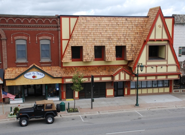 picture of Main Street buildings after construction has been completed
