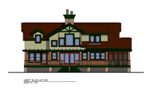 color elevation perspective rendering of proposed residence in Cheboygan, Michigan