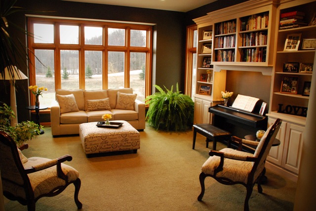 interior picture of a custom country home in Gaylord, Michigan - daytime photo shows natural daylighting through custom windows