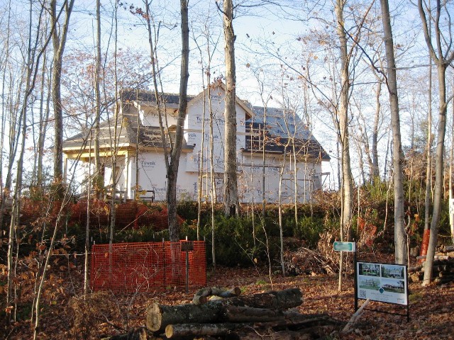picture of custom home being built on Lake Michigan