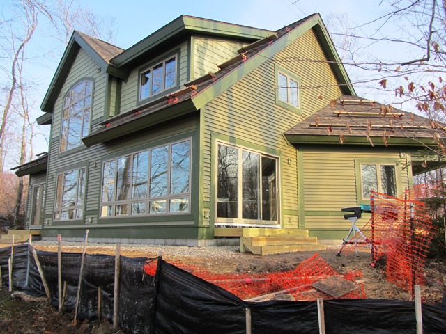 picture of custom home being built on Lake Michigan