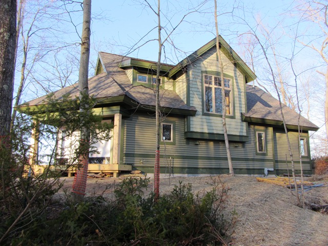 picture of custom home being built on Lake Michigan